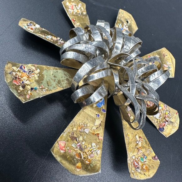 Vintage Atomic Flowers Christmas Ornaments Aluminum Handmade Mid Century Modern - Picture 5 of 7